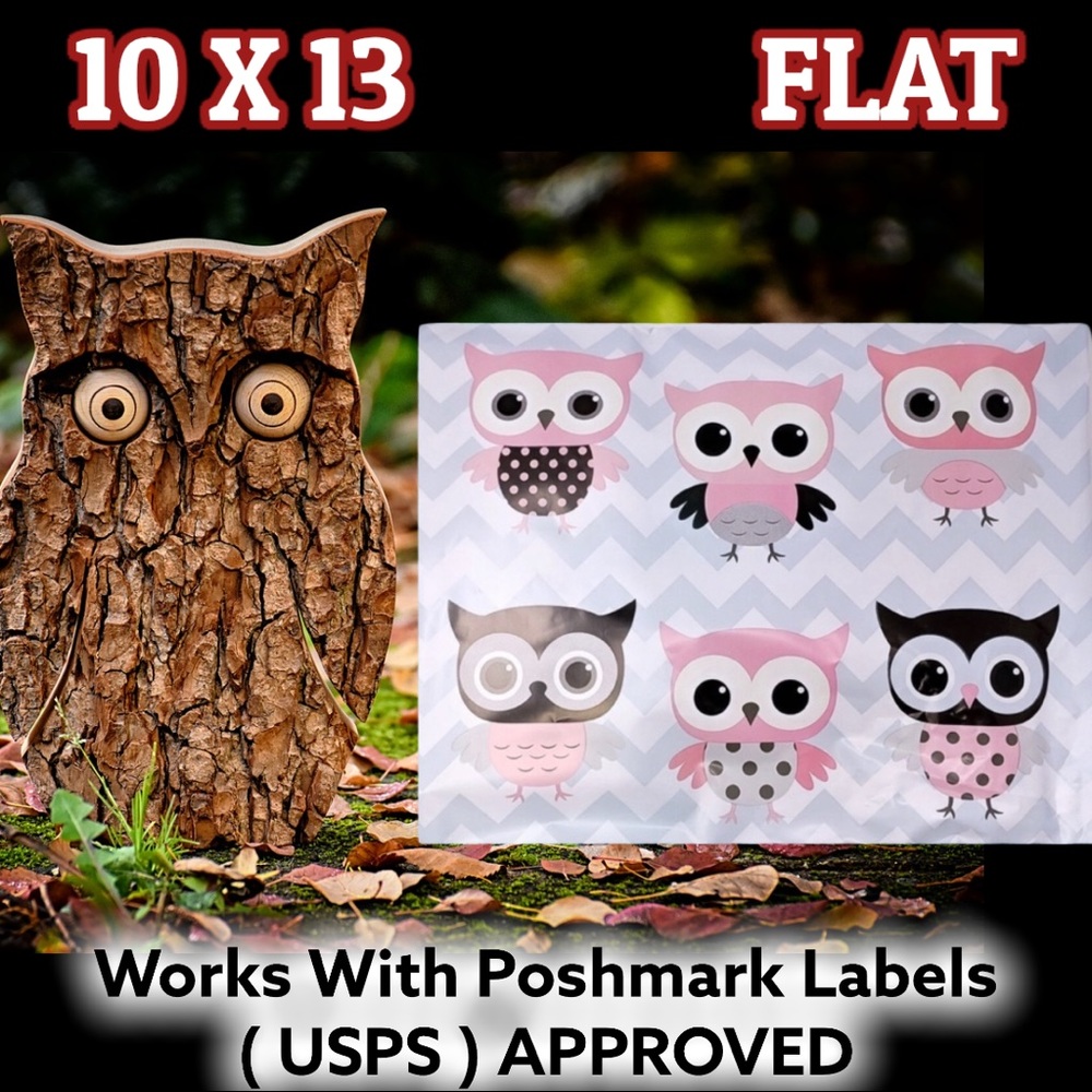 25 10X13 Owl Chevron Poly Mailers PRICE IS FIRM - Picture 2 of 7